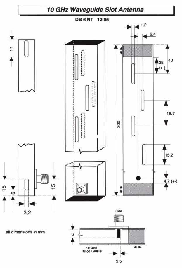 10GHz Waveguide slot antenna